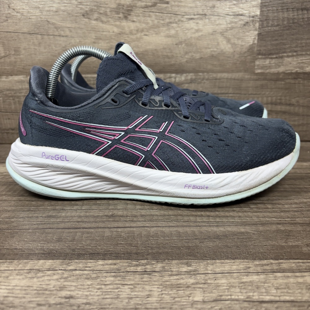 Asics Gel-Cumulus 26 Gray Purple Womens US Size 9.5 1012B599 Running Shoes